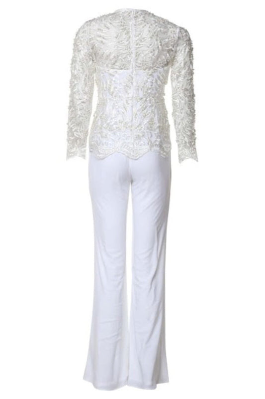 Serene Pearlwork Peplum Jumpsuit