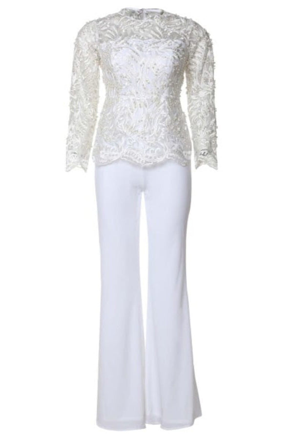 Serene Pearlwork Peplum Jumpsuit