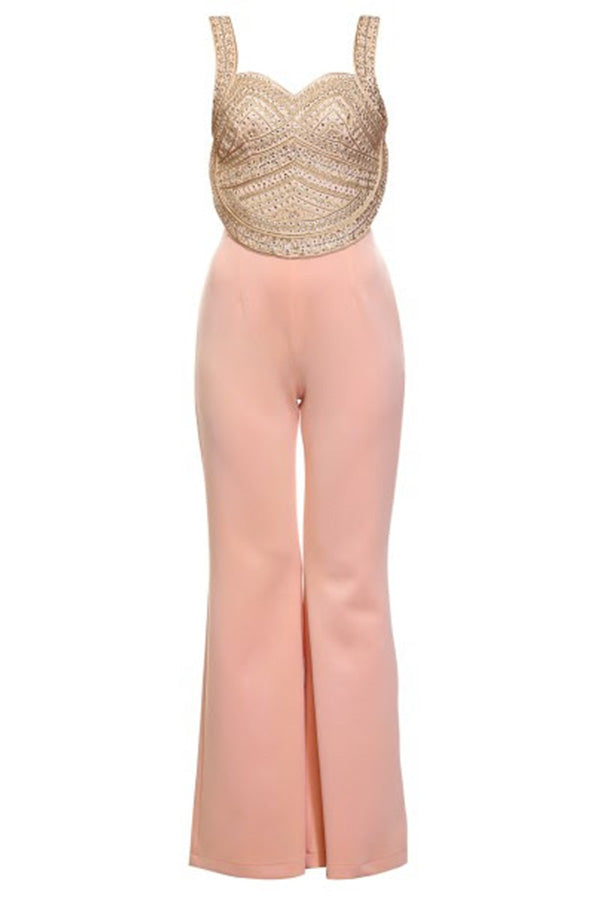 Peachy Peach Backless Jumpsuit