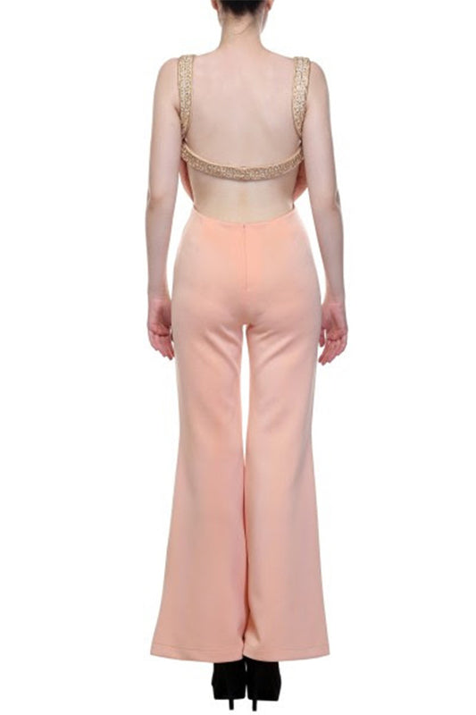 Peachy Peach Backless Jumpsuit