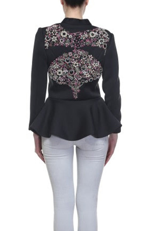Embroidered Peplum Jacket