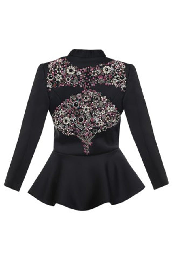 Embroidered Peplum Jacket
