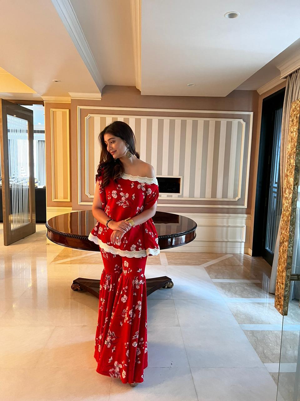 The Off-Shoulder Sharara Set