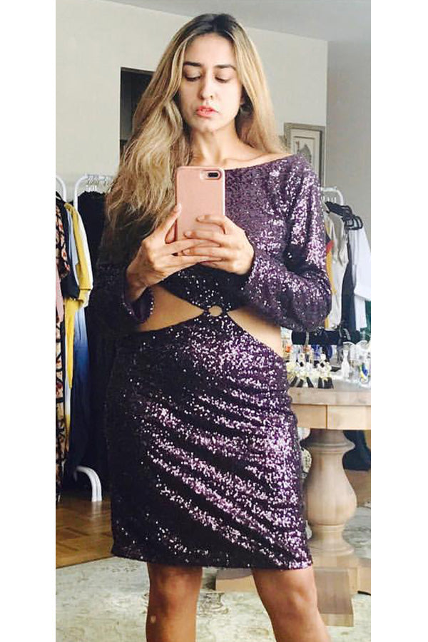 Aubergine Cut-Out Dress