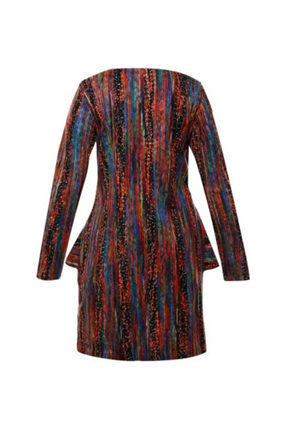 Messy Peplum Tweed Dress