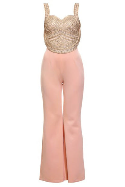 Peachy Peach Backless Jumpsuit