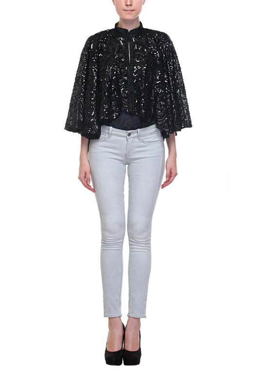 Stride in Sequin Cape Top