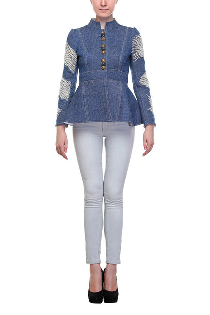 Denim Peplum Jacket