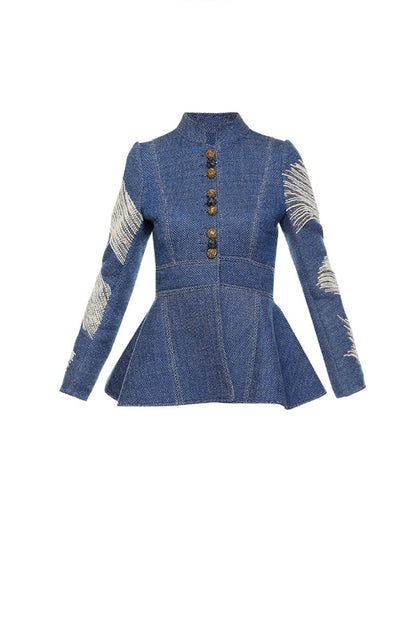 Denim Peplum Jacket