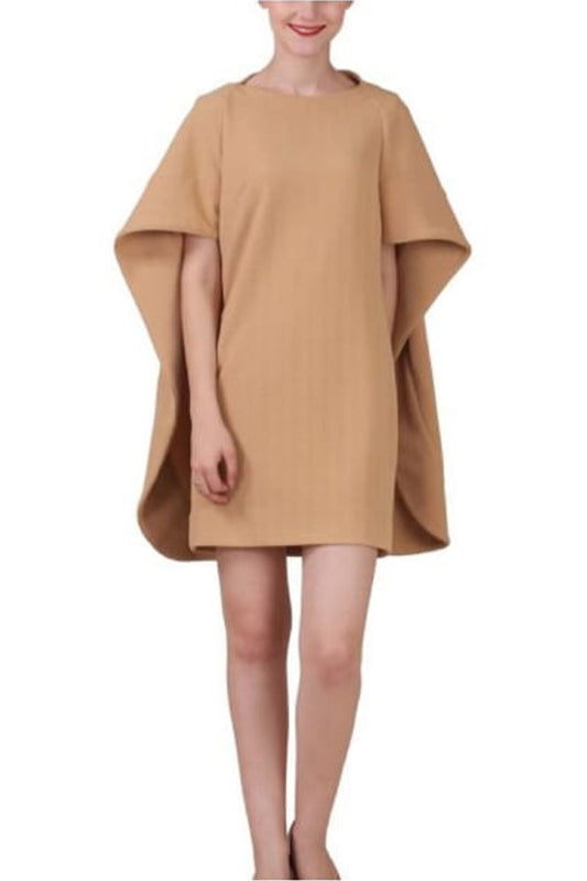 Lady in Nude Cape Dress