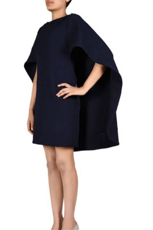 Navy Cape Dress