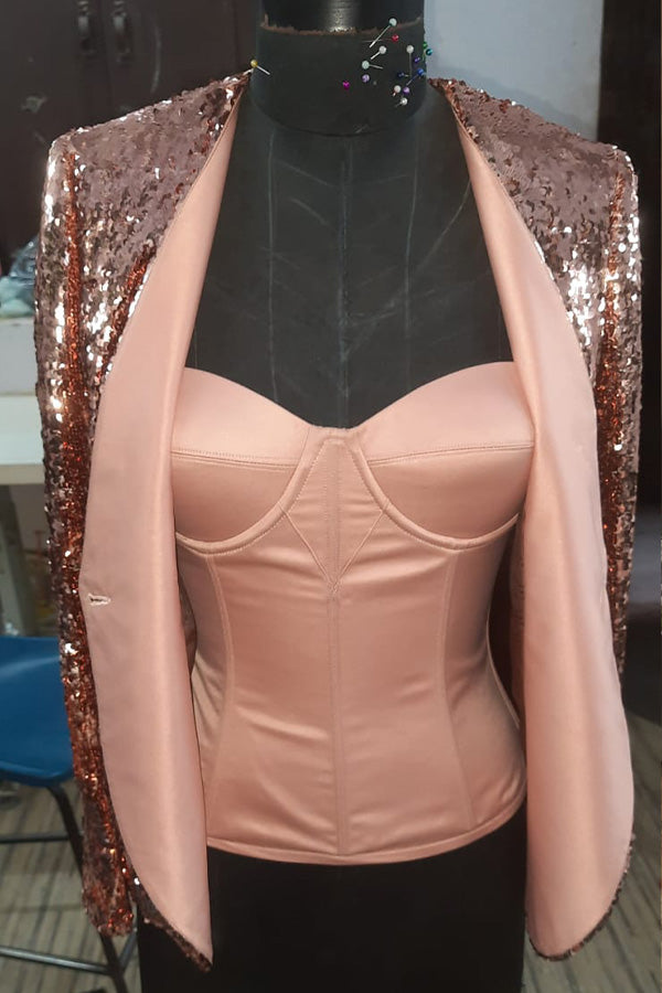Coral Sequin Jacket